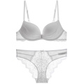 In-stock ladies lace push up mould cup bra and panties set