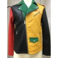 Men's Multi Color Faux Fur Motorcycle Jacket