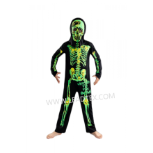 Boys Halloween Skeleton Jumpsuit with Hood