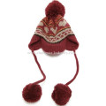 Popular good quality winter knit hat with ear flaps