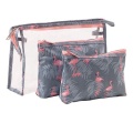 Custom Logo Pattern Printed 3 Pieces Set PVC Cosmetic Shopping Bag