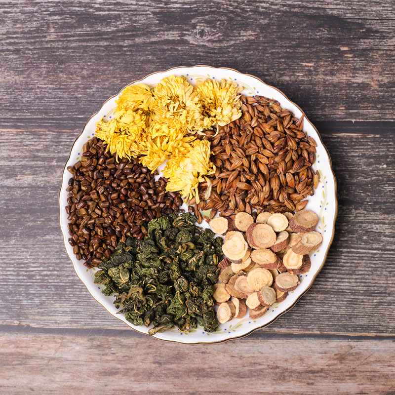 Cassia seed mulberry leaf and chrysanthemum tea