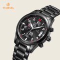 Mens Quartz Watches Luxury Leather Black Fashion Chronograph 72230