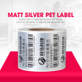 OEM self adhesive plain silver PET sticker label