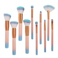 Orange Foundation and Eyeshadow Makeup Brush Set