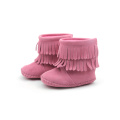 Mix Colors Rosa Suede Couro Quente Botas Bebês