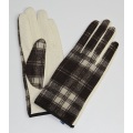 Polyester Fabric Gloves Twill Plaid