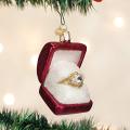 Personized Design Wedding Ring In Box Blown Glass Christmas Ornament