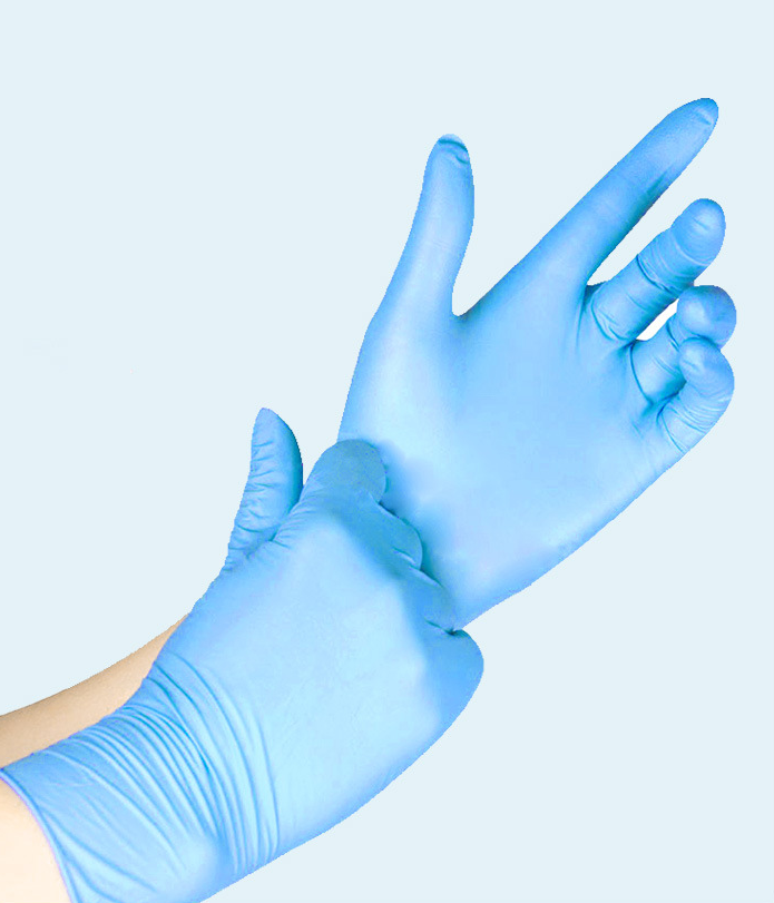 Disposable pvc gloves blue color