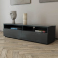 Cheap Modern Black Tempered Glass TV Unit