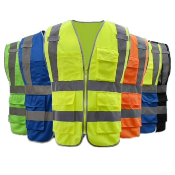 Knitted fabric hiviz safety reflective vest