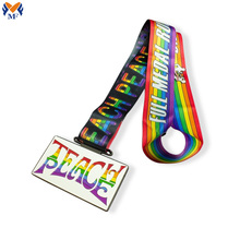 Victory medal ribbon metal rainbow medal for sale