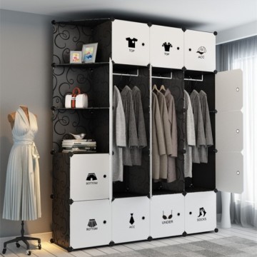 Plastic Stainless Steel Wardrobe Assembly Storage Rack