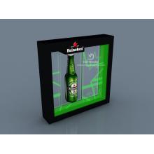 Beer bottle magnet floating display