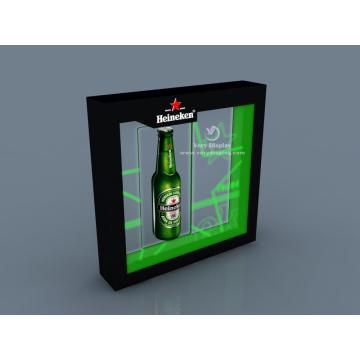 Beer bottle magnet floating display