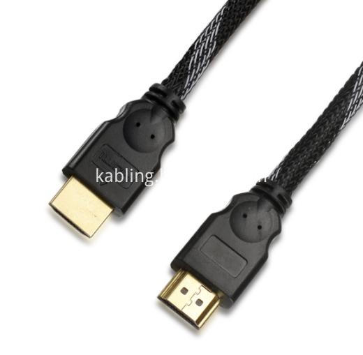 Black nylon net HDMI Cable-3