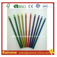 Triangle Neon Color Barrel Hb Pencil en bois 5 couleurs