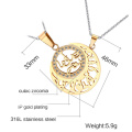 Sun And Moon Splicing Gold Stainless Steel Pendant