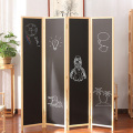 Cheap solid wooden room divider with blackboard panels