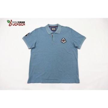 Men's Melange Color Polo With Tie Fabric Placket