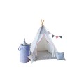 Дети серый белый Teepee с подушками и корзиной