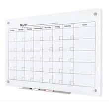 Tableau blanc de calendrier de verre magnétique de vente chaude pour la planification