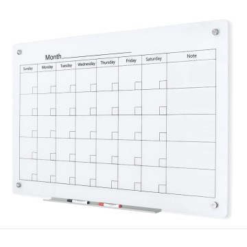 Pizarra de calendario de vidrio magnético de venta caliente para planificar