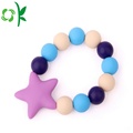 Moda Rodada Beads Silicone Pulseira Baby Teething Bracelet