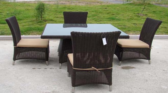 5PCS Classic Garden Square Table Dining Set