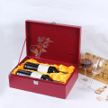Embalagem vermelha de luxo Caixas de vinho de madeira personalizadas