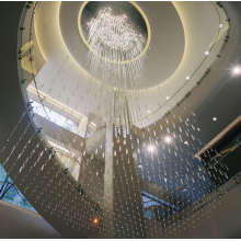 Hotel spiral staircase custom chandelier
