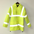 Lucifer amarillo Lima con capucha PU chaqueta impermeable/reflectante/seguridad ropa para adulto
