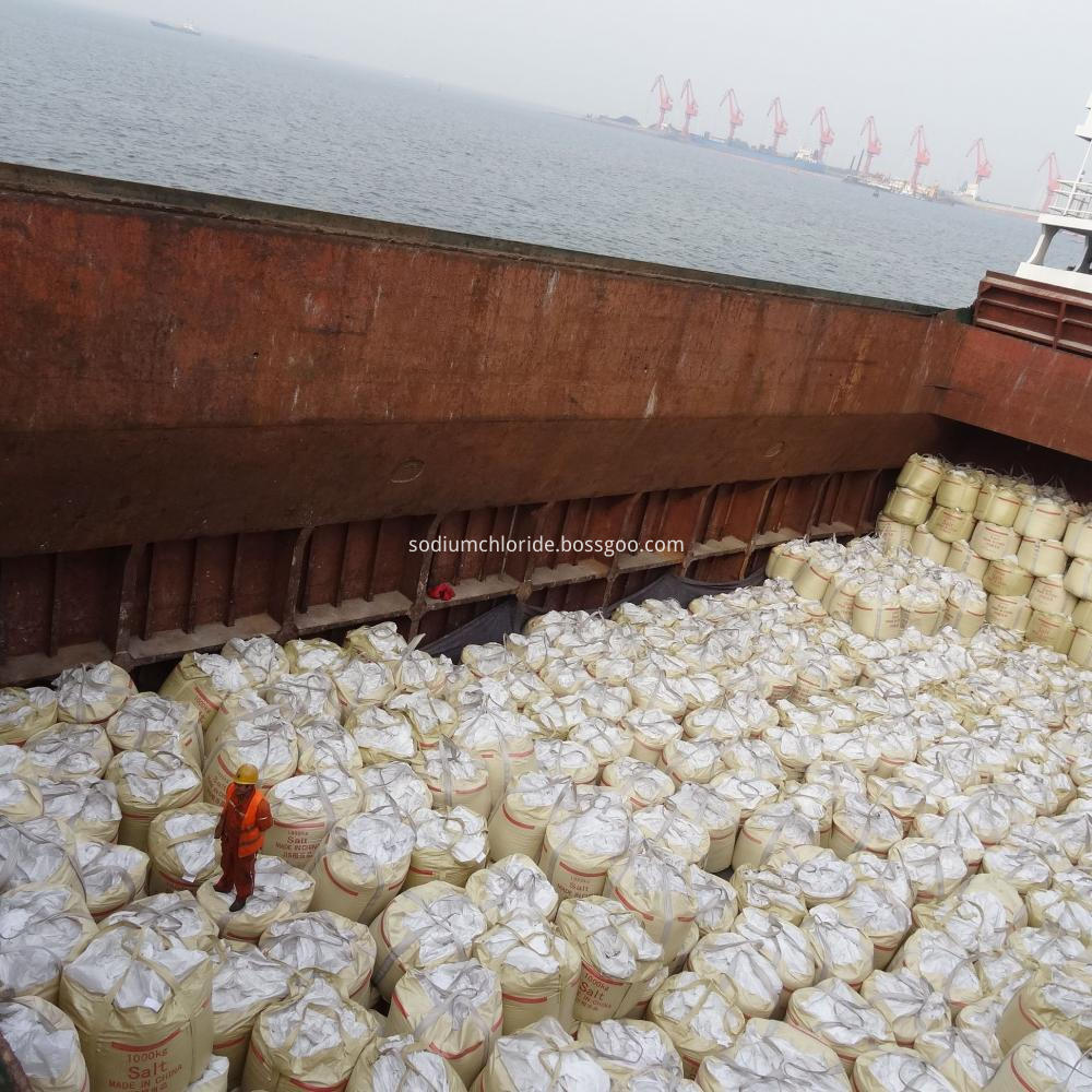 Industrial Salt Is Loading In A Ship