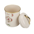 Beige Paint Design Food Jar Lid With Handle