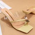 2021 crystal with high heel transparent strap sandals