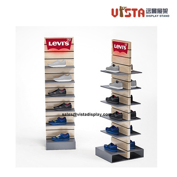 Freestanding Wooden Advertising Shoe Rack