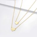 Layered Heart Necklace Pendant Handmade Gold Plated