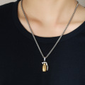 Hiphop Man Gold Hand Grenade Bomb Necklace Pendant