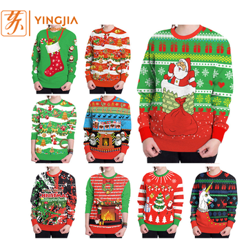 Hot Selling Christmas Digital Print Pullover Sweatshirts