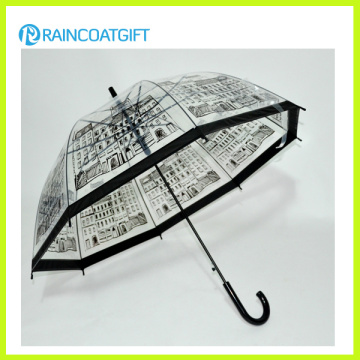 Paraguas de PVC transparente de moda para chica