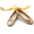 Glitter Yellow Kids Baby Rubber Sole Dress Shoes