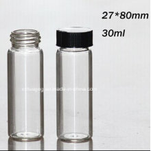 30ml Cylinder Test Tube Glass Vial with Screw Cap