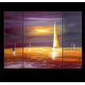 100% Handmade Sailing Boat on Canvas Oil Painting (LA3-180)