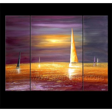 100% Handmade Sailing Boat on Canvas Oil Painting (LA3-180)