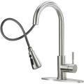 Chrome Kitchen Faucet With side Pull Down Sprayer