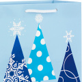 Snowflakes gift bag trees stripes gift bag