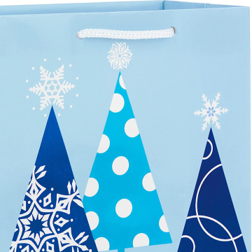 Sac cadeau flocons de neige sac cadeau rayures arbres