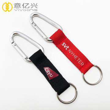 Silk Screen Print Short Strap Carabiner Keychain