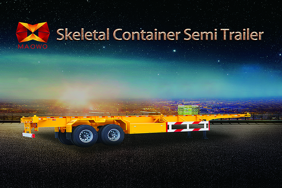 skeletal container semi trailer