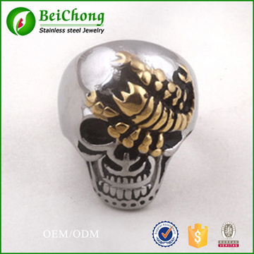 Punk bague Style hommes crâne scorpion inox